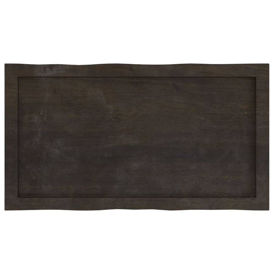 Table Top Dark Brown 80x40x(2-4)cm Treated Solid Wood Live Edge