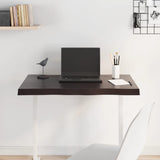 Table Top Dark Brown 80x50x(2-4) cm Treated Solid Wood Live Edge - Side View
