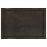 Table Top Dark Brown 80x50x(2-4) cm Treated Solid Wood Live Edge - 45-Degree Angle