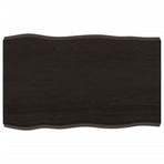 Table Top Dark Brown 80x50x(2-6)cm Treated Solid Wood Live Edge