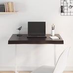 Table Top Dark Brown 80x50x(2-6)cm Treated Solid Wood Live Edge