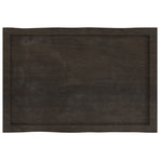 Table Top Dark Brown 80x50x(2-6)cm Treated Solid Wood Live Edge