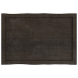Table Top Dark Brown 80x50x(2-6) cm Treated Solid Wood Live Edge - 45-Degree Angle
