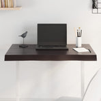 Table Top Dark Brown 80x50x(2-6)cm Treated Solid Wood Live Edge