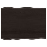 Table Top Dark Brown 80x60x(2-4) cm Treated Solid Wood Live Edge