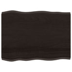 Table Top Dark Brown 80x60x(2-4)cm Treated Solid Wood Live Edge