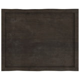 Table Top Dark Brown 80x60x(2-4) cm Treated Solid Wood Live Edge
