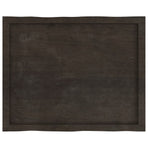 Table Top Dark Brown 80x60x(2-4)cm Treated Solid Wood Live Edge
