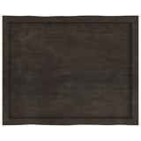 Table Top Dark Brown 80x60x(2-4) cm Treated Solid Wood Live Edge - 45-Degree Angle