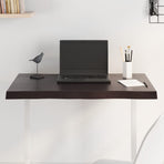 Table Top Dark Brown 80x60x(2-4)cm Treated Solid Wood Live Edge