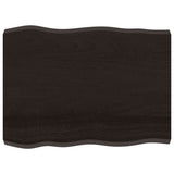 Table Top Dark Brown 80x60x(2-6) cm Treated Solid Wood Live Edge