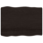 Table Top Dark Brown 80x60x(2-6) cm Treated Solid Wood Live Edge