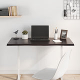 Table Top Dark Brown 100x40x2 cm Treated Solid Wood Oak Live Edge - Side View