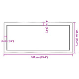 Table Top Dark Brown 100x40x(2-6) cm Treated Solid Wood Live Edge