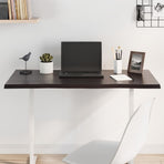 Table Top Dark Brown 100x50x2 cm Solid Wood Oak Live Edge