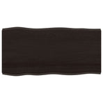 Table Top Dark Brown 100x50x(2-4) cm Live Edge