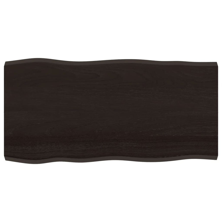 Table Top Dark Brown 100x50x(2-4) cm Live Edge
