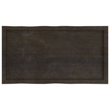 Table Top Dark Brown 100x50x(2-4) cm Treated Solid Wood Live Edge - 45-Degree Angle