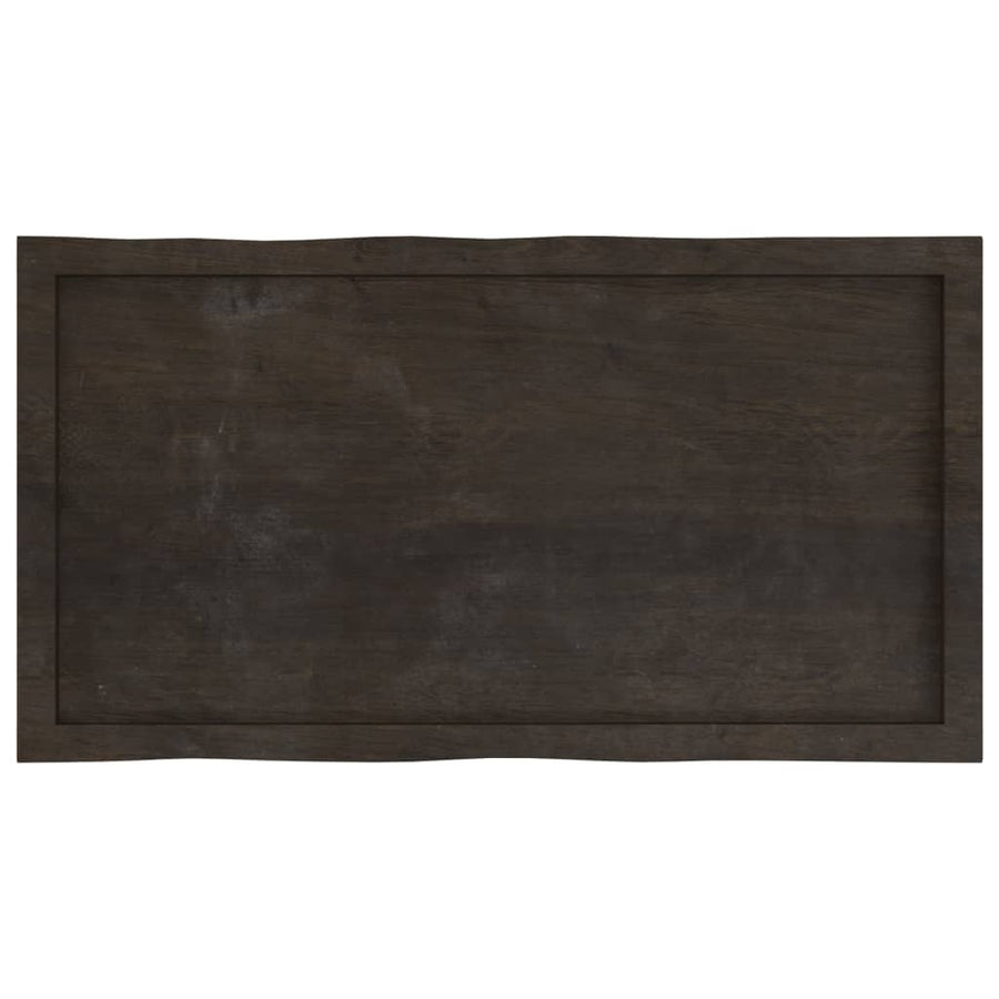 Table Top Dark Brown 100x50x(2-4) cm Live Edge