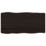Table Top Dark Brown 100x50x(2-6) cm Live Edge