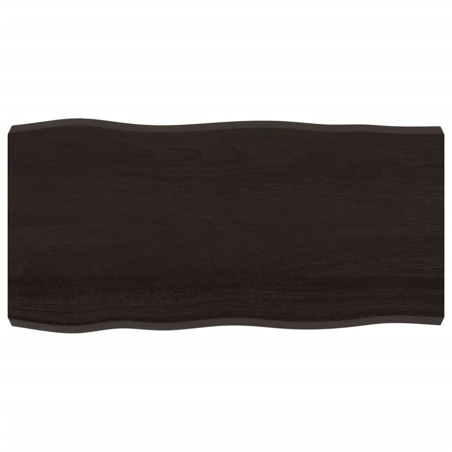 Table Top Dark Brown 100x50x(2-6) cm Live Edge