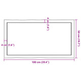 Table Top Dark Brown 100x50x(2-6) cm Treated Solid Wood Live Edge - Extra Image