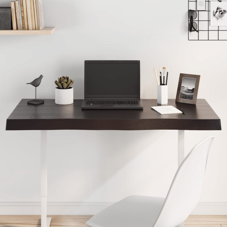 Table Top Dark Brown 100x50x(2-6) cm Live Edge