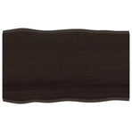 Table Top Dark Brown 100x60x2 cm Solid Wood Oak Live Edge