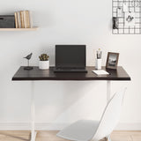 Table Top Dark Brown 100x60x2 cm Treated Solid Wood Oak Live Edge - Side View