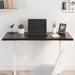 Table Top Dark Brown 100x60x2 cm Solid Wood Oak Live Edge