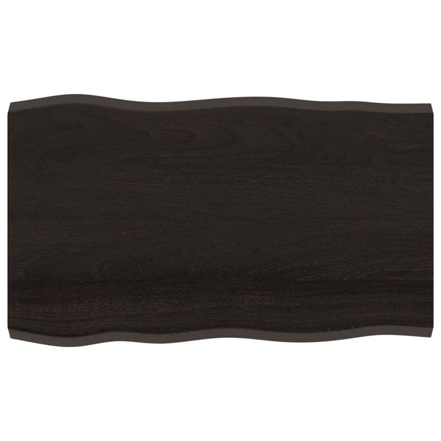 Table Top Dark Brown 100x60x(2-4) cm Live Edge