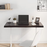 Table Top Dark Brown 100x60x(2-4) cm Treated Solid Wood Live Edge - Side View