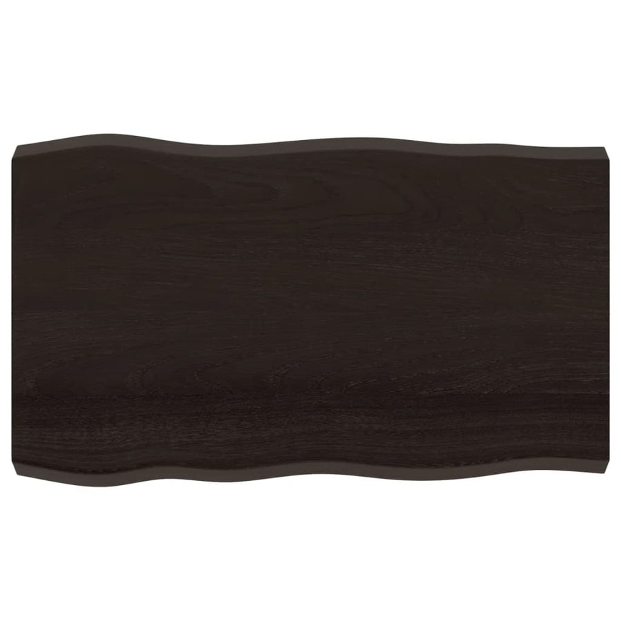 Table Top Dark Brown 100x60x(2-6) cm Live Edge