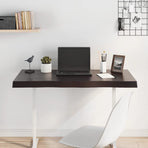 Table Top Dark Brown 100x60x(2-6) cm Live Edge