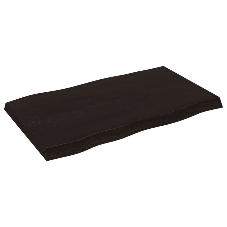 Table Top Dark Brown 100x60x(2-6) cm Live Edge