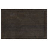 Table Top Dark Brown 100x60x(2-6) cm Treated Solid Wood Live Edge - 45-Degree Angle