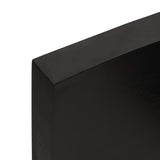 Table Top Dark Brown 100x60x(2-6) cm Treated Solid Wood Live Edge - Low Angle