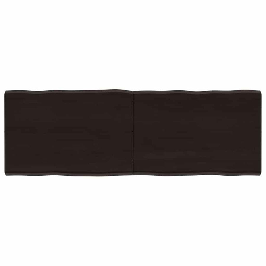 Table Top Dark Brown 120x40x(2-4) cm Live Edge