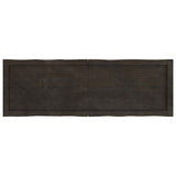 Table Top Dark Brown 120x40x(2-4) cm Treated Solid Wood Live Edge - Side View