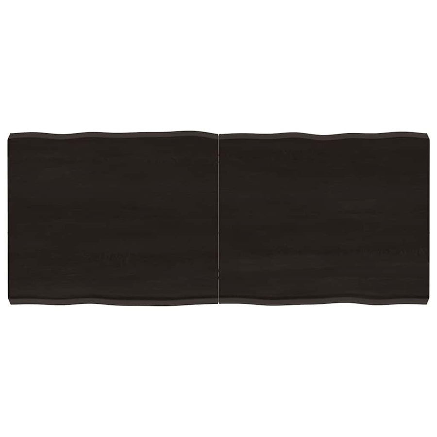 Table Top Dark Brown 120x50x(2-6) cm Live Edge