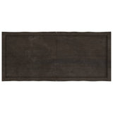 Table Top Dark Brown 120x50x(2-6) cm Treated Solid Wood Live Edge - Side View