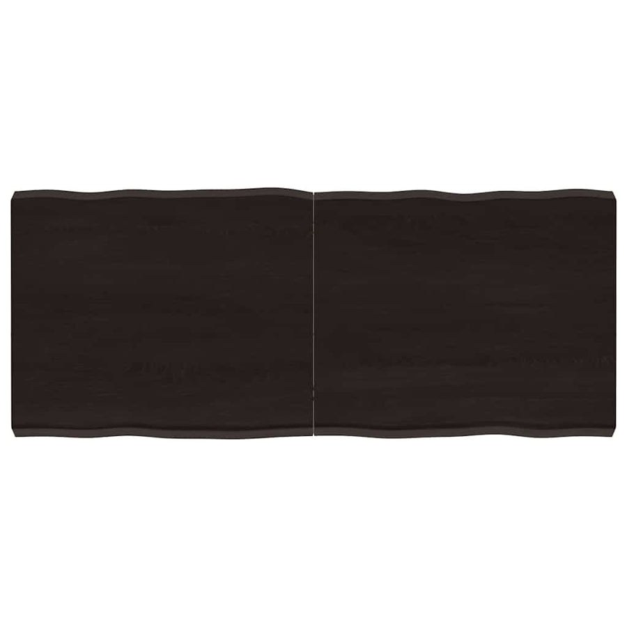 Table Top Dark Brown 120x50x(2-6) cm Live Edge