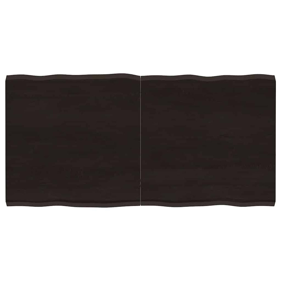 Table Top Dark Brown 120x60x(2-4) cm Live Edge