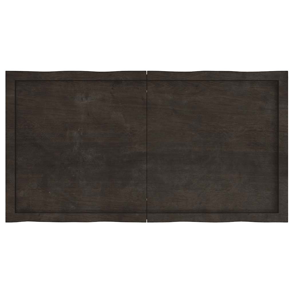 Table Top Dark Brown 120x60x(2-4) cm Treated Solid Wood Live Edge