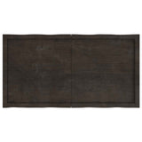 Table Top Dark Brown 120x60x(2-4) cm Treated Solid Wood Live Edge - Side View