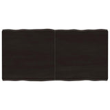Table Top Dark Brown 120x60x(2-6) cm Treated Solid Wood Live Edge