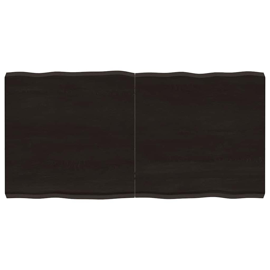 Table Top Dark Brown 120x60x(2-6) cm Treated Solid Wood Live Edge
