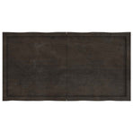 Table Top Dark Brown 120x60x(2-6) cm Treated Solid Wood Live Edge