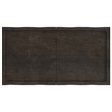 Table Top Dark Brown 120x60x(2-6) cm Treated Solid Wood Live Edge - Side View