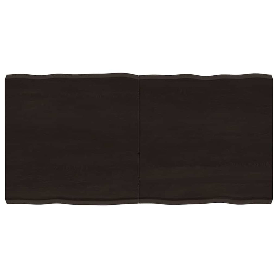 Table Top Dark Brown 120x60x(2-6) cm Treated Solid Wood Live Edge
